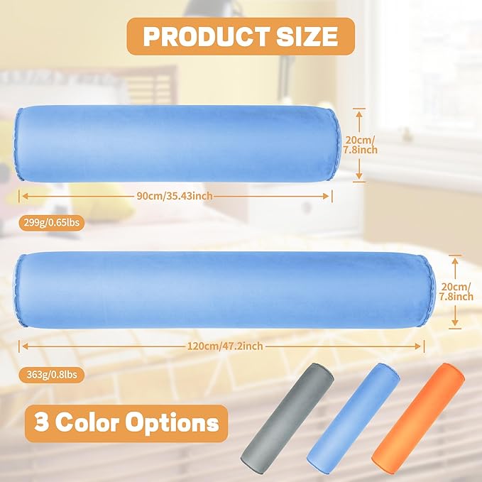 EULANT Inflatable Long Bolster Body Pillow for Adults Kids,Round Cervical Roll Cylinder Bolster Body Pillow for Hugging Sleeping,Back,Neck