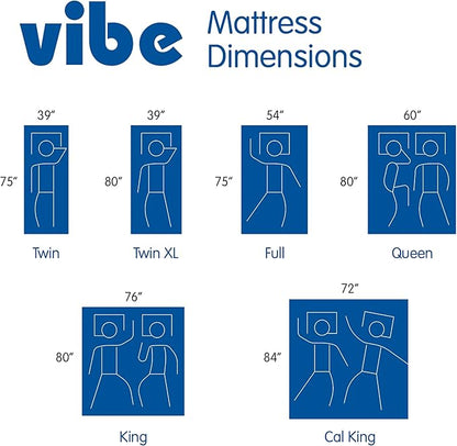 Vibe Gel Memory Foam Mattress, 12-Inch CertiPUR-US Certified Bed-in-a-Box, Queen, White