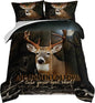 HOSIMA Deer Comforter Forest Hunting Bedding Sets for Teen Boys Mens Bedroom Essentials RV Inside Decor,Western Bedding Wildlife Animal Queen Comforter Set with 2 Pillowcases.