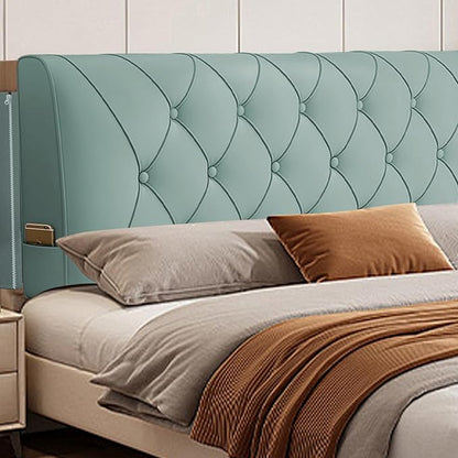 VKZ Headboard Pillow Twin, 39" x 24" Reading Pillows and Bed Pillow for Sitting Up, Upholstered Bolster Body Pillow with Removable Head Board Cover for Bed Dorm Sofa Floor Back Support, Light Green