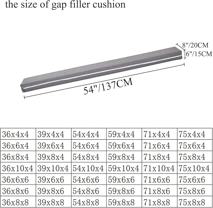 SAMTY Bed Filler for headboard Space Gap Filler Bolster Pillow Stopper for Sofa Crack Filler Between Headboard and Mattress Full Size