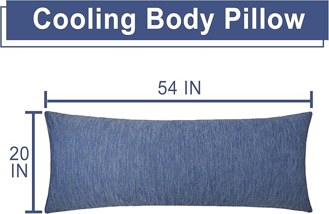 DWCN Memory Foam Body Pillow – Cooling Breathable & Supportive Full Length Pillow for Side Sleepers, Pregnancy, Leg & Back Pain Relief, 20x54 Inch Blue