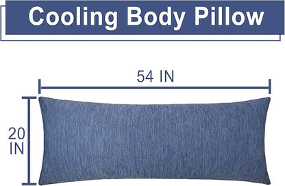 DWCN Memory Foam Body Pillow – Cooling Breathable & Supportive Full Length Pillow for Side Sleepers, Pregnancy, Leg & Back Pain Relief, 20x54 Inch Blue