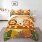 Lion Tiger Comforter Set Queen Size for Kids Cartoon Wild Animal Bedding Sets All Season Nature Tropical Jungle Quilt Set Bedroom Decor Cute Wildlife Down Comforter,3Pcs