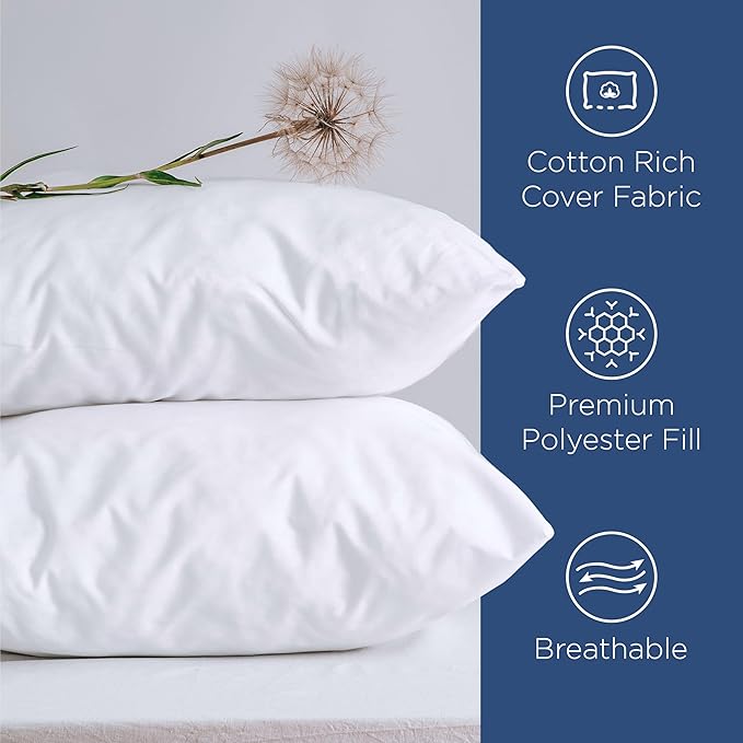 Martex 2-Pack King Size Bed Pillows - King Pillows Set of 2 - Twin Pack Pillows - Hotel Pillows - Cozy Premium Bedding - Pillows for All Sleep Positions