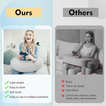 Gaming Pillow Arm Support Pillow for Bed & Sofa: Ergonomic U-Shaped Lap Pillow with Elbow Rest for Adults & Kids - Reduces Arm Pain & Fatigue During Gaming, Reading, Working & Crocheting