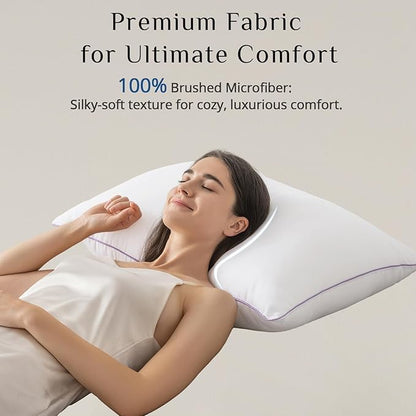 JOLLYVOGUE Pillows King Size Set of 1, Washable Supportive Single Bed Pillow with Super Soft Down Alternative Fill, Luxury Fluffy Hotel Quality for Side, Back, and Stomach Sleepers