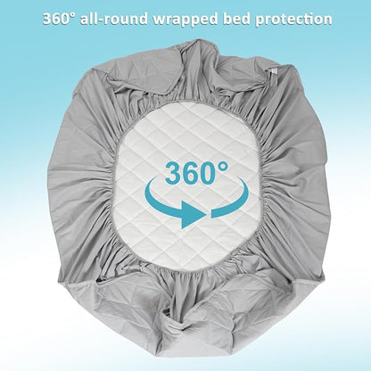 Hospital Bed Mattress Protector Cover Waterproof 36" x 80" x 14" Hospital Bed Sheets Incontinence Protection, Soft Breathable Mattress Pad for Elderly, Adults Machine Washable, Gray