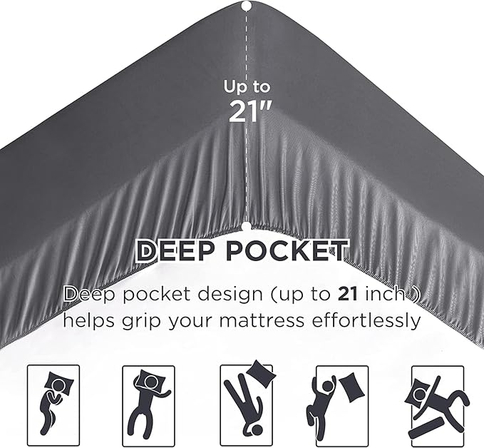 Bedsure Mattress Pad Full Size - Soft Mattress Cover Padded, Quilted Fitted Mattress Protector with 8-21" Deep Pocket, Breathable Fluffy Pillow Top, Grey, 54x75 Inches