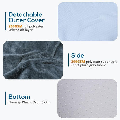 Sasttie Wedge Pillow, 12 Inch Memory Foam Bed Wedge Pillow for Sleeping, Acid Reflux, Back Pain, Post Surgery, and Snoring, Designed with Washable Cover, Dark Gray