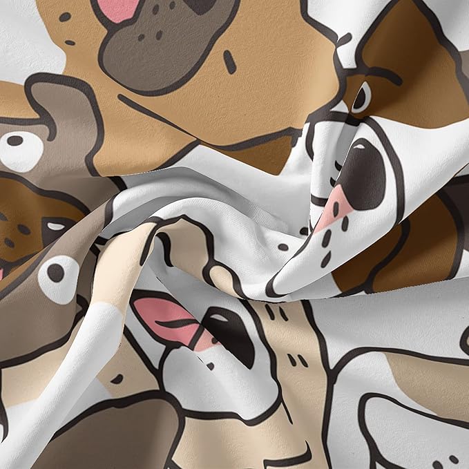QOOMO Kawaii Dog Comforter King Size,Dogs Comforter Set for Kids Teens Girls Boys,3Pcs Bedding Set Printed Comforter with 2 Pillowcases,Down Alternative,Soft and Lightweight，King Size