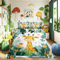 Castle Fairy Giraffe Comforter Set Toddler Size Cartoon Jungle Animal Bedding Set Bedroom Decor Tropical Palm Leaves Flower Quilt Set for Kids Boys Girls Cute Giraffe Duvet Insert 2Pcs