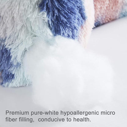 Reading Pillow for Bed Adult - Faux Fur Backrest Pillow with Arms, Ergonomic Back Pillows for Sitting in Bed, Extra Fluffy TV Pillows, College Dorm Pillows, Functional Bed Cushion, Bedrest