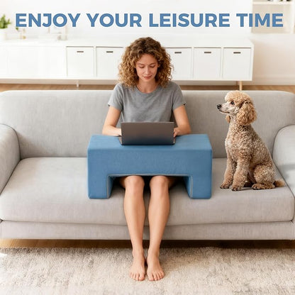 Reading Pillow for Gaming Lap Desk Pillow for Laptop Memory Foam Bed Desk for Reading Working Crocheting Gaming Arm Rest on Bed/Sofa/Floor/Couch/Car (Blue)