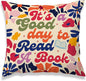 Vintage It's A Good Day to Read A Book Classroom Throw Pillow Covers, Floral Fall Reading Pillows Covers for Kids, Flower Pillow Cases Decor for Library Reading Nook Corner Couch 18x18in