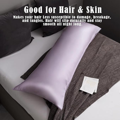 TELUS Body Cooling Pillow Case Cover, Bamboo Rayon & Lyocell Pillowcase with Zipper Closure, Breathable Pillow Case for Hot Sleepers and Night Sweats, 20x54 inches, Light Purple
