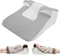 Bed Wedge Pillow for Sleep Apnea, Acid Reflux& Snoring Relief, Post-Surgery Recovery Pillow with Ergonomic 3-in-1 Certified Memory Foam for Back, Neck& Head Support (Gray & White)