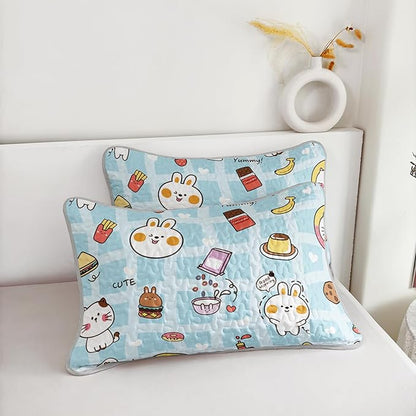 AILONEN Cartoon Cat Quilt Set Full Size Cute Pet Cat Animal Theme Bedspread Coverlet for Kids Girls Boys,1 Quilt with 2 Pillowcases,Bed Cover