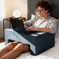 Reading Pillow for Gaming Soft Lap Desk Pillow for Laptop with Cup Holder Pocket Bed Desk for Reading Working Playing Steam Deck Switch or Sitting in Bed Floor Sofa (Dark Grey)