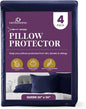 CirclesHome Pillow Protectors 4 Pack Queen Zippered - 100% Cotton Breathable Pillowcases - Protects Pillows from Dirt, Dust and Debris (Queen- Set of 4 - 20x30)