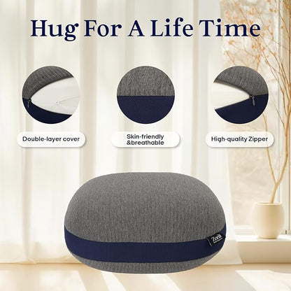 ZonLi Weighted Pillow for Adults 6.5lbs, Washable Hug Pillow Get Better Sleep, Detachable Sensory Body Weighted Pillows, Memory Foam Bed Pillow (Grey)