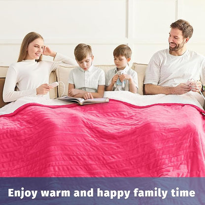 Heated Electric Blanket King Size - 90" x 100" Heating Blanket with Dual Control, 10 Heating Levels & 8 Hours Auto Off, Soft Warm Flannel Blanket, Christmas Birthday Gifts for Senior Grandma