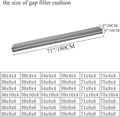 SAMTY Bed Filler for headboard Space King Gap Filler Bolster Pillow Stopper for Sofa Crack Filler Between Headboard and Mattress California 71x8x4 Inch
