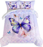 HOSIMA Butterfly Full Size Comforter with 2 Pillowcases,Mandala Butterfly Bedding Sets for Girls Teen Women Room Decor,Purple Butterfly Full Size Bed in a Bag,College Dorm Essentials for Girls.