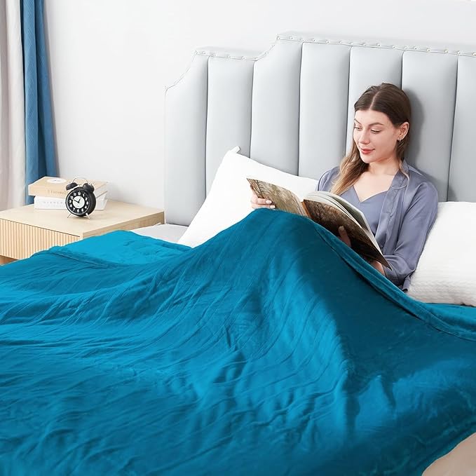 Electric Heated Blanket Queen Size 84"x 90",Dual Control Super Cozy Soft Flannel with 5 Heat Levels &10 Hours Auto Off, Home Office Use & Machine Washable, Teal/Blue Green