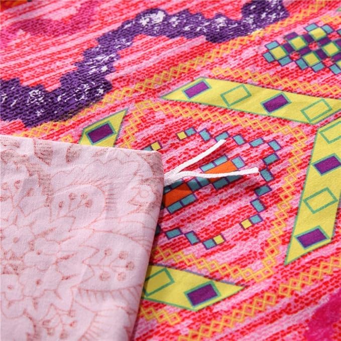Jane yre Boho Duvet Cover King Brushed Microfiber 3 Pieces King Bedding Set Colorful Boho Bohemia Printed Design Duvet Cover, with Zipper Closure, Durable Easy Care (NO Comforter)