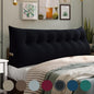 WOWMAX 100% Cotton Velvet Headboard Pillow – King Size Wedge Back Support Reading Bolster for Bed & Daybed, Handmade Firm Support Cushion with Removable Cover, Soft Luxury Bed Rest Pillow, Black