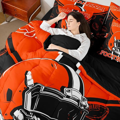 Feelyou Football Comforter Set King Size 7 Pieces Ball Games Bedding Set for Kids Boys Girls Rugby Bed in a BagFootball Bedroom Decor Rugby Sports