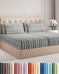 Split King 7 Piece Sheet Set - Comfy Breathable & Cooling - Soft Hotel Luxury Bedding Set w/ 8-16 Inch Deep Pockets - 1 Flat & 2 Fitted Sheet & 4 Pillowcases - Cozy and Wrinkle Free - Grey Stripes 3