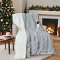 Electric Blanket, Heated Blanket with 6 Heat Levels & 10 Hours Auto Off, Soft Checked Flannel Fast Heating Blanket with ETL & FCC Certification (Gray, 62"X84")