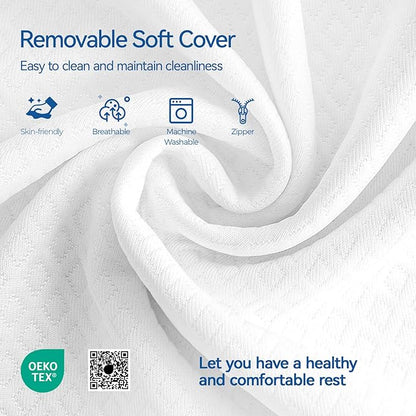 Kayfia Reading Pillow, 10 in 1 Back Pillow for Bed Sitting up with Detachable Arms Rest, Back Rest Pillow with Gel Memory Foam, Husband Pillow for Reading/Gaming/Working in Bed or Couch 21'', White