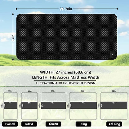 Grounding Mat for Bed, Grounding Pad for Sleeping, Tear-Resistant PU Leather Grounding Mattress with Cord