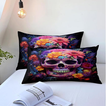 Halloween Bed Duvet Cover Sets King Set with 2 Pillowcases for Kids Girls Teens Adult Bedroom Decor