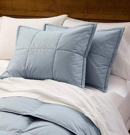Cuddledown Chroma Comforter Sham | Soft, Lightweight | Oeko-TEX Standard 100 | Standard | 21" x 27" | Steel Blue