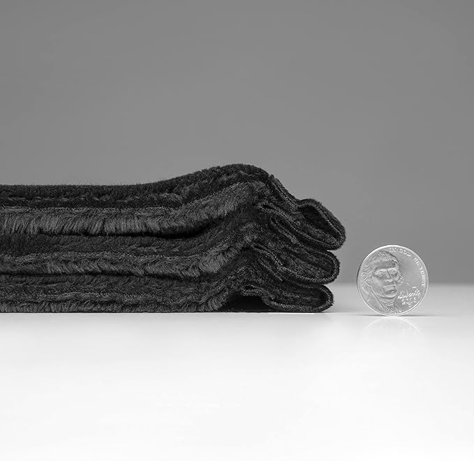 Mellowdy Extra Thick Hearty Plush Flannel Blanket (Matte Black, 108x90) - 500GSM King Size Warm Blanket for Winter, Fall | Soft, Fluffy, Cuddly, Perfect for Bed, Oversized Throw for Couch, Sofa