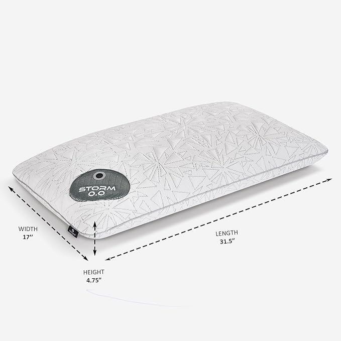 Bedgear Storm Performance Pillow 0.0 – Cooling Bed Pillow for Hot Sleepers, Medium Firm Support for All Sleep Positions – Dual-Sided Comfort, Breathable Air-X Mesh, Washable Ver-Tex Cover, 20” x 36”