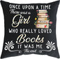 Hyturtle Personalized Book Throw Pillow (Insert Included) Gifts for Girl Book Lover Reading Club Librarian on Birthday Valentines - Funny Book Lover Gifts - Custom Name Couch Cushion Decor Pillow