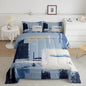 Abstract Bedding Set Comforter Set for Kids Boys Girls Teens Room Decor Modern Abstract Art Comforter Light Blue Black Grey Duvet Set 2Pcs Toddler Size