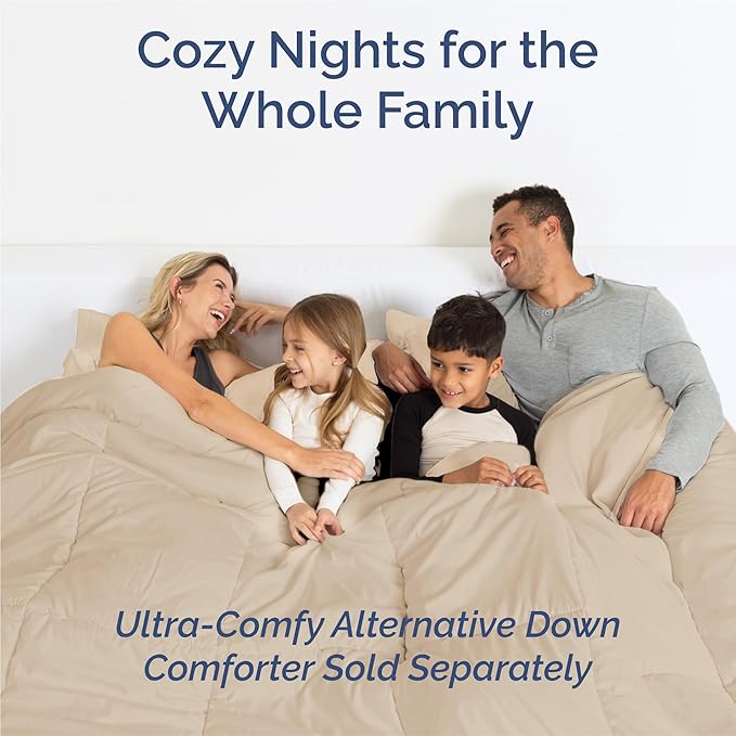Split King 7 Piece Sheet Set - Comfy Breathable & Cooling - Ultra-Soft Hotel Luxury Bedding Set w/ 8-16 Inch Deep Pockets - 1 Flat & 2 Fitted Sheet & 4 Pillowcases - Wrinkle Free & Easy Care - Cream