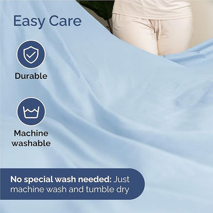 Full 6 Piece Sheet Set - Comfy Breathable & Cooling - Ultra-Soft Hotel Luxury Bedding Set with 8-16 Inch Deep Pockets - 1 Flat & 1 Fitted Sheet & 4 Pillowcases - Wrinkle Free & Easy Care - Baby Blue
