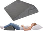 Knee Wedge Pillow, Memory Foam Leg Pillow Bed Wedge for Sleeping, Post Surgery Triangle Pillow Wedge for Knee Support, Leg Elevation, Knees Hip Back Pain Relief (23.6" x 23" x 7.9", Large Size, Black)