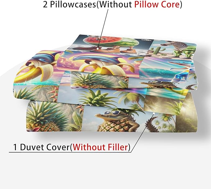 Italian Brainrot Bedding Duvet Cover Set,Funny Fusion AnimalsTwin Full Queen King Comforter Cover Bedding Set for Kids Boys Bed Decor Gifts ﻿ (Color 12,Queen (90" x 90"))