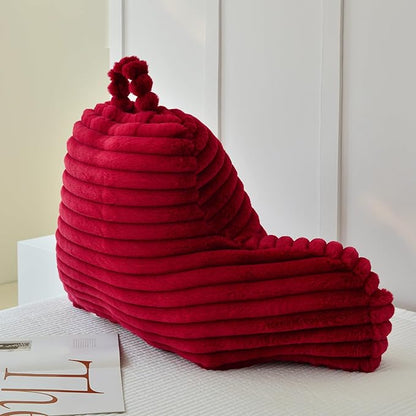 Yaoshuho Large Reading Pillow for Adults, Back Support Pillow for Sitting Up in Bed with Arms, Couch for Lounging Bedrest, Burgundy
