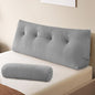 Z-hom Large Wedge Pillow Headboard, Full Triangular Headboard Pillow, Reading Pillow Bed with a Roll Pillow for Bed Sitting Up Sleeping, Backrest Cushion Headboard Gap Pillow for Back, Light Gray