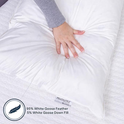 White Goose Feather and Down Body Pillow – Pillows Size 20 Inches x 54 Inches