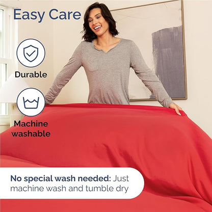 Full 6 Piece Sheet Set - Comfy Breathable & Cooling - Ultra Soft Hotel Luxury Bedding Set with 8-16 Inch Deep Pockets - 1 Flat & 1 Fitted Sheet & 4 Pillowcases - Cozy, Wrinkle Free & Easy Care - Red